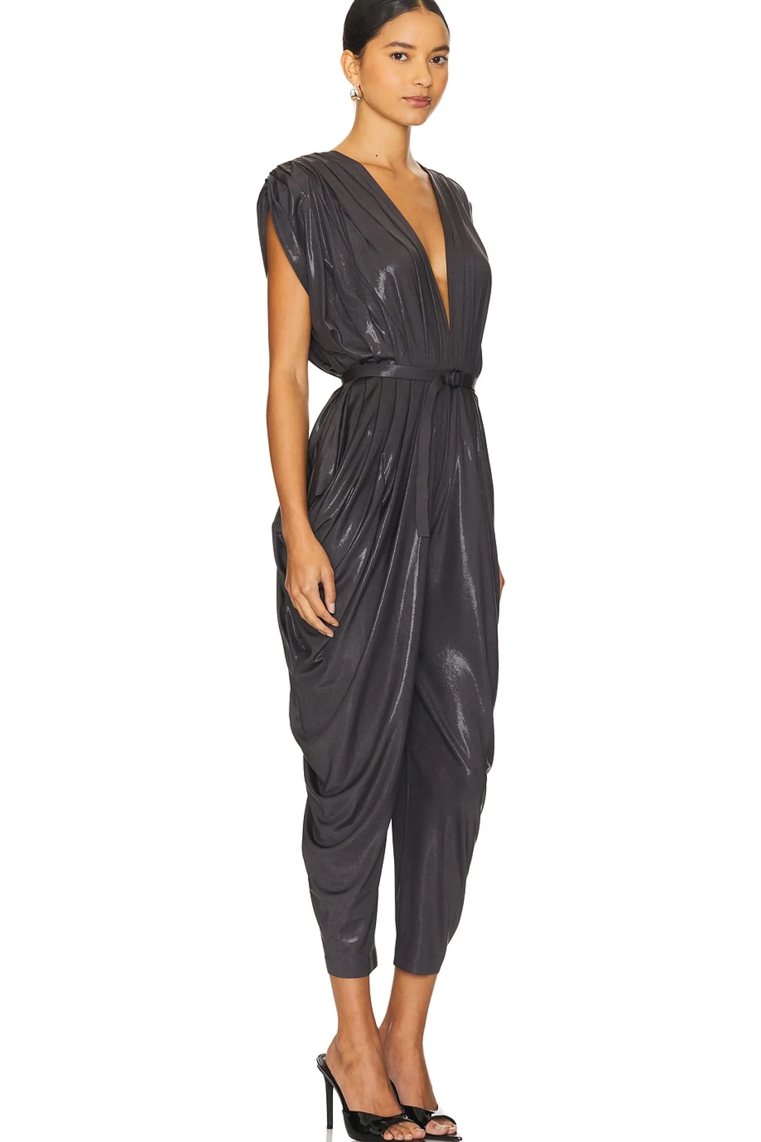 Women Norma Kamali Jumpsuits>Square Sleeve Waterfall Jumpsuit