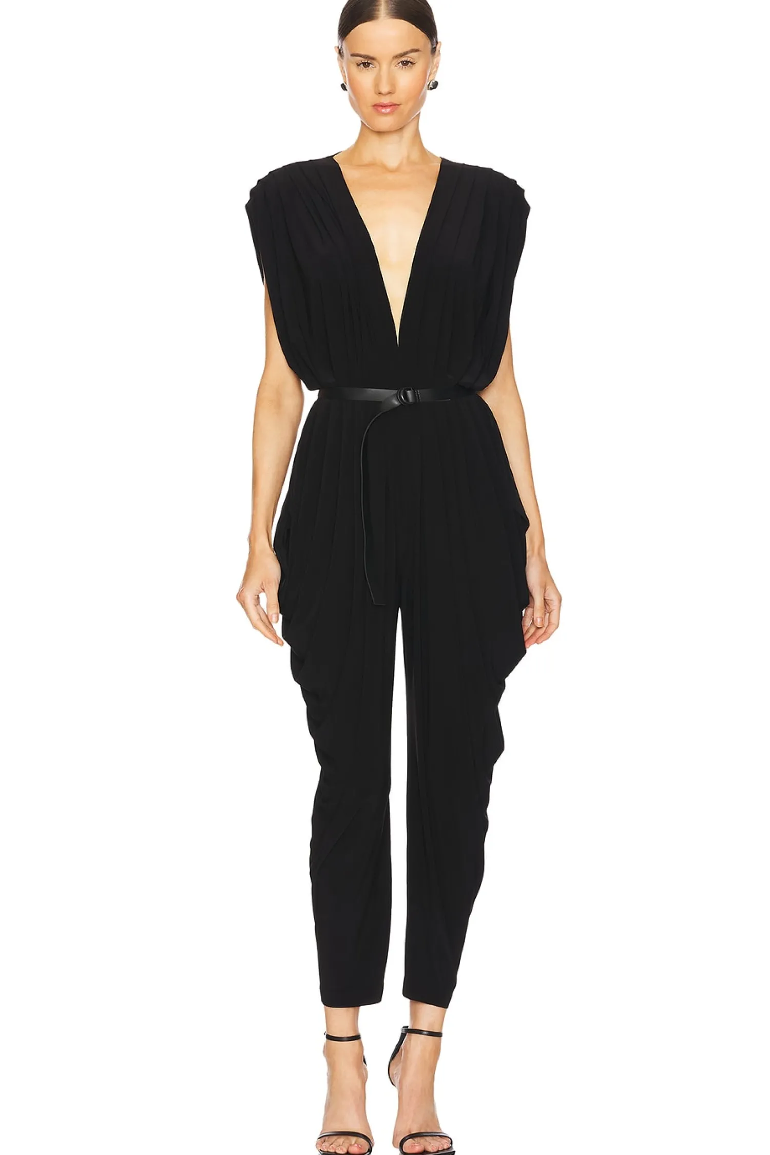 Women Norma Kamali Jumpsuits>Square Sleeve Waterfall Jumpsuit