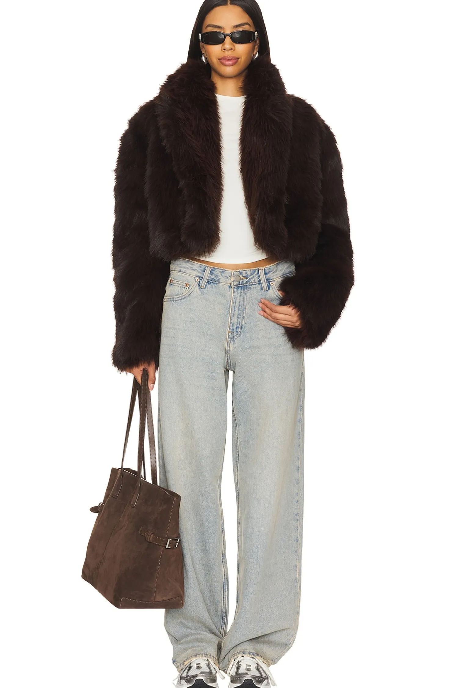 Women AFRM Jackets & Coats>Stephanie Barrel Crop Faux Fur Jacket