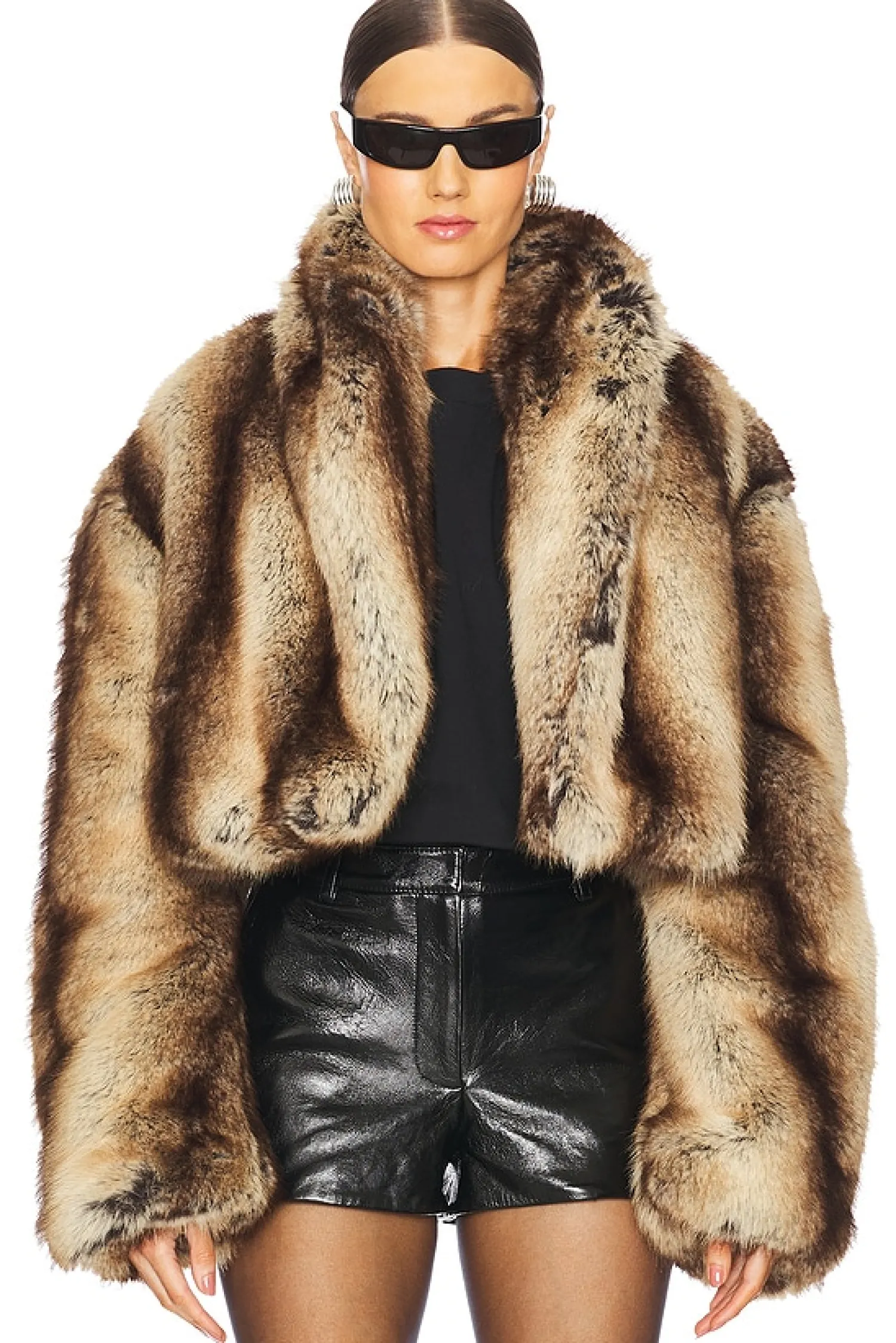Women AFRM Jackets & Coats>Stephanie Barrel Crop Faux Fur Jacket