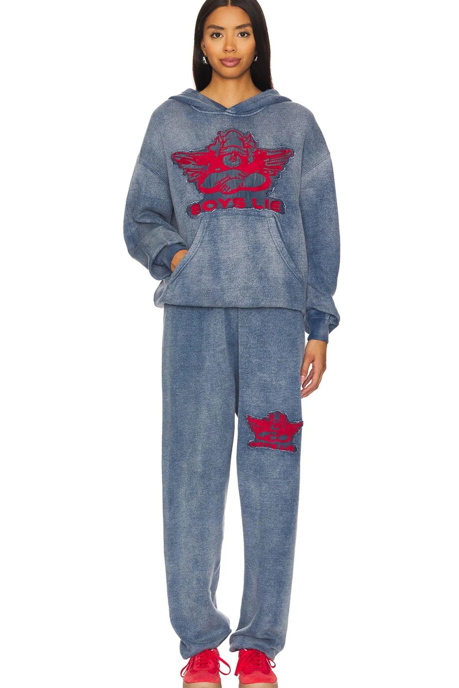 Women Boys Lie Loungewear>Stitch Me Up Interlock Racer Hoodie