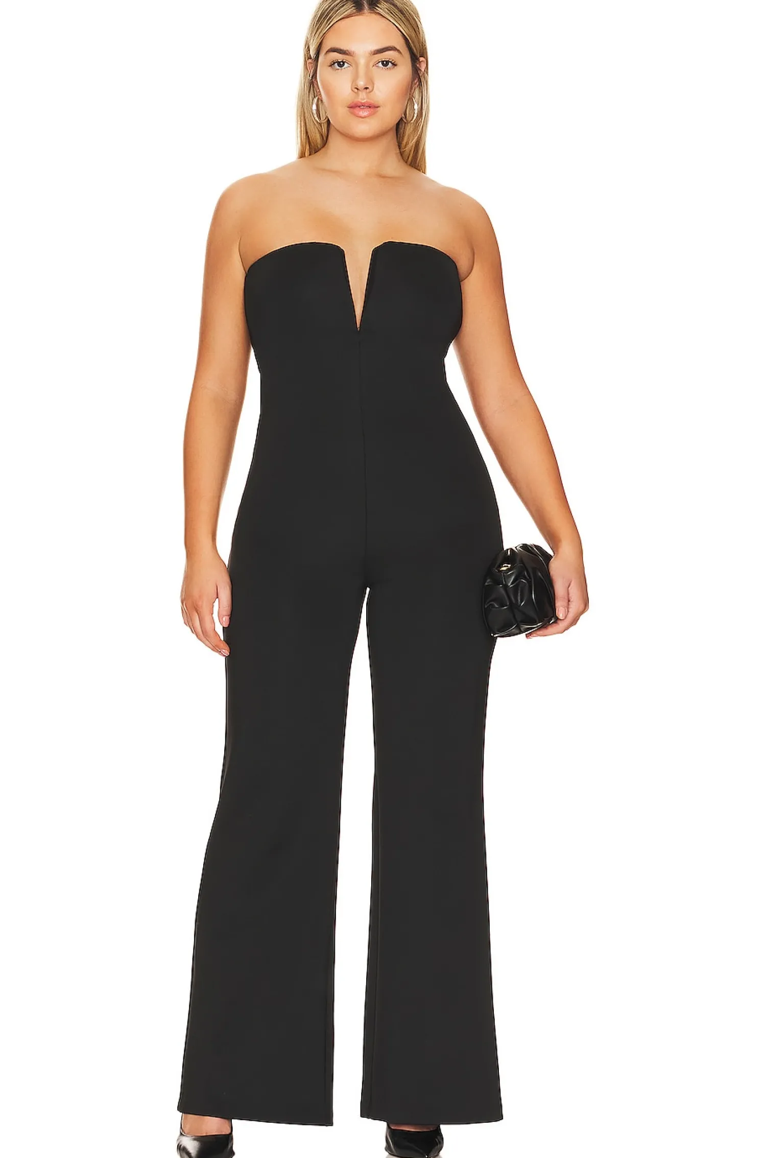 Women Good American Jumpsuits>Strapless V Scuba Jumpsuit