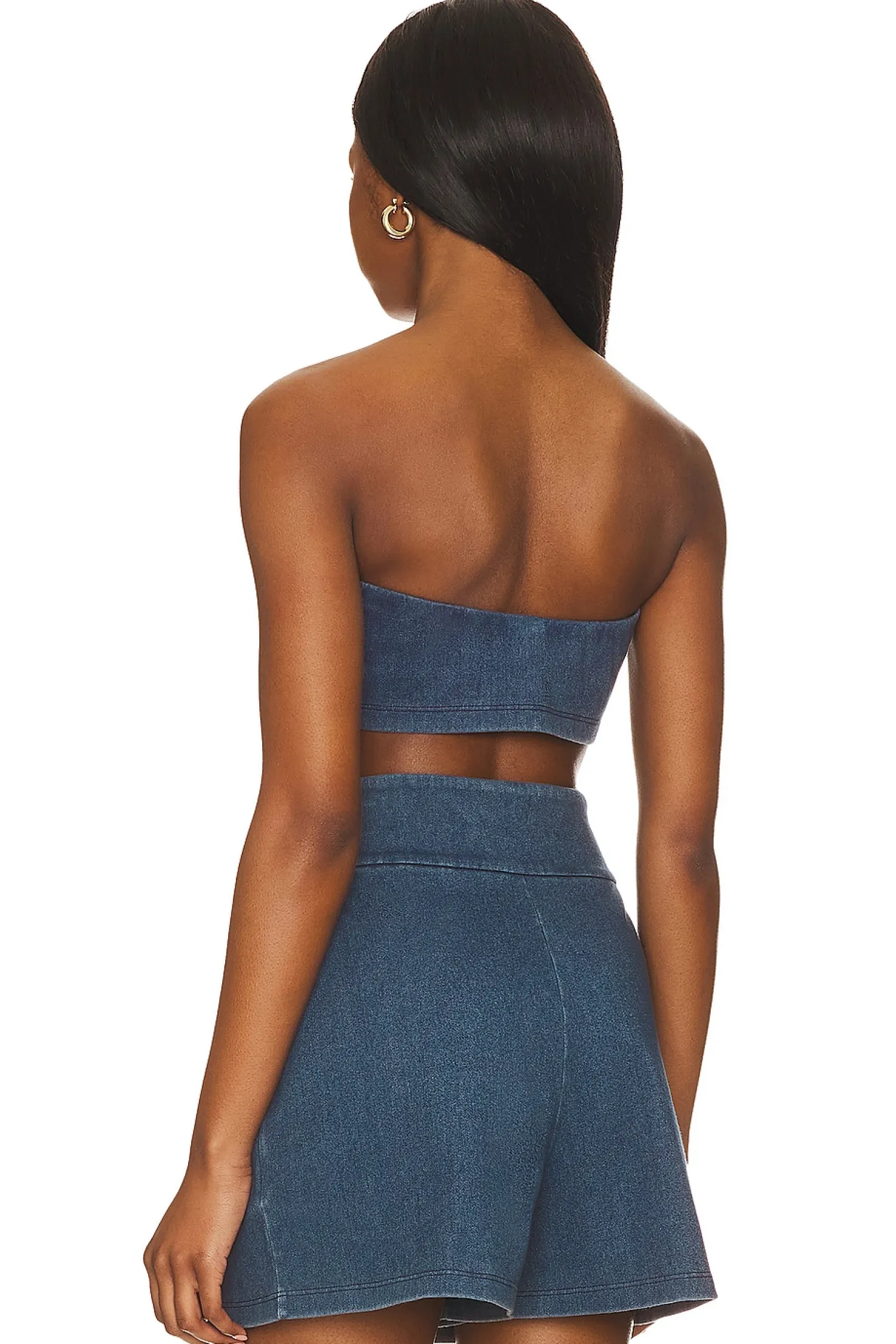 Women Susana Monaco Matching Sets>Stretch Denim Micro Tube Top