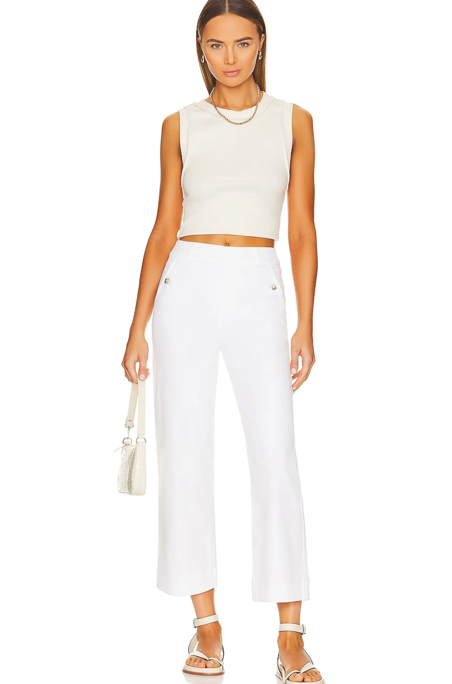 Women SPANX Pants>Stretch Twill Cropped Wide Leg Pant