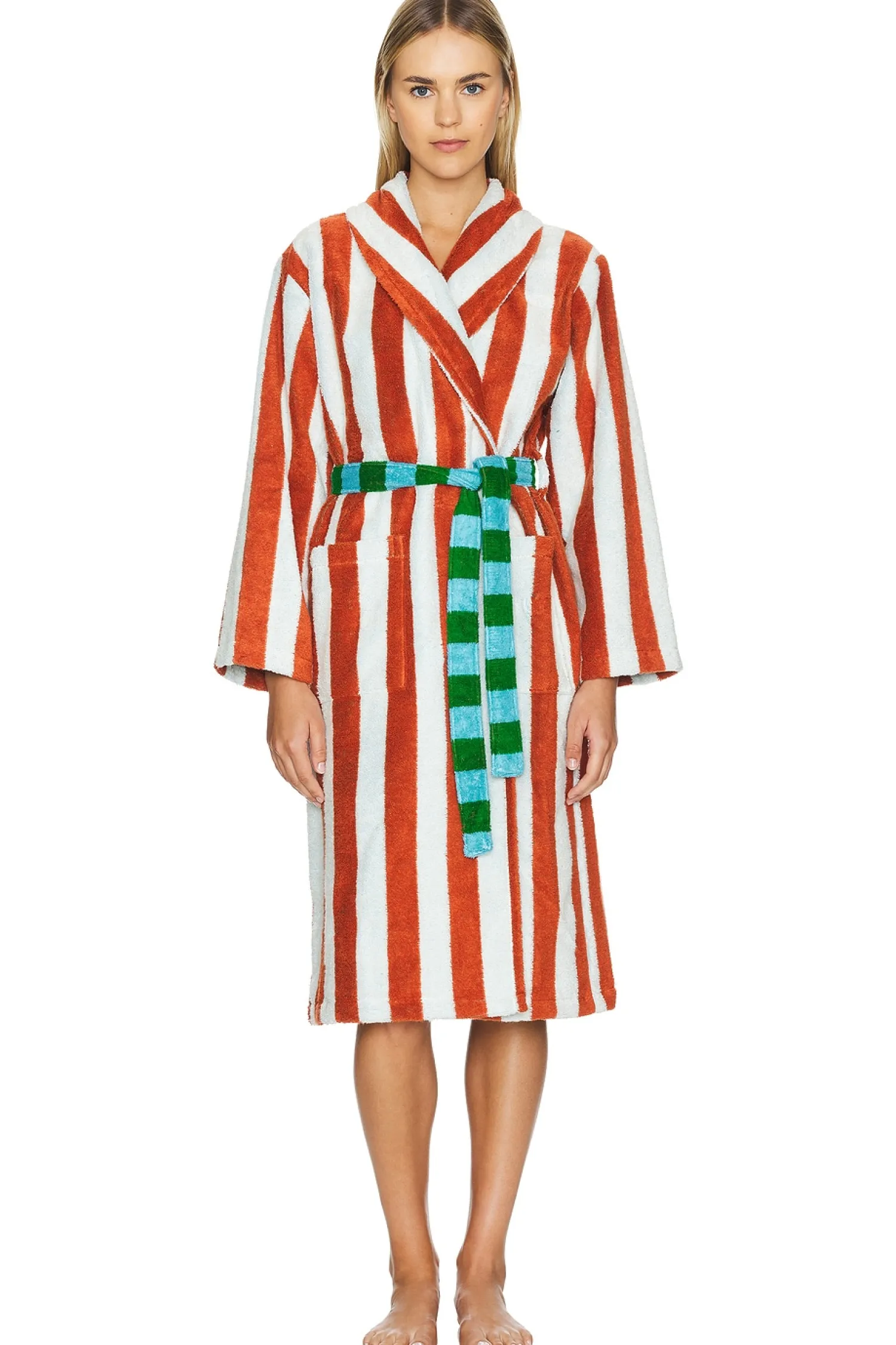 Women Dusen Dusen Lingerie & Sleepwear>Stripe Bathrobe