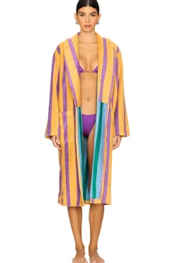 Women Dusen Dusen Lingerie & Sleepwear>Stripe Bathrobe