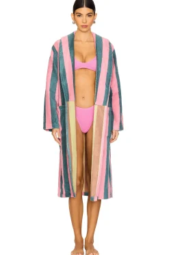 Women Dusen Dusen Lingerie & Sleepwear>Stripe Bathrobe