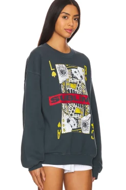 Women DAYDREAMER Loungewear>Sublime Playing Card Bf Crew Sweatshirt
