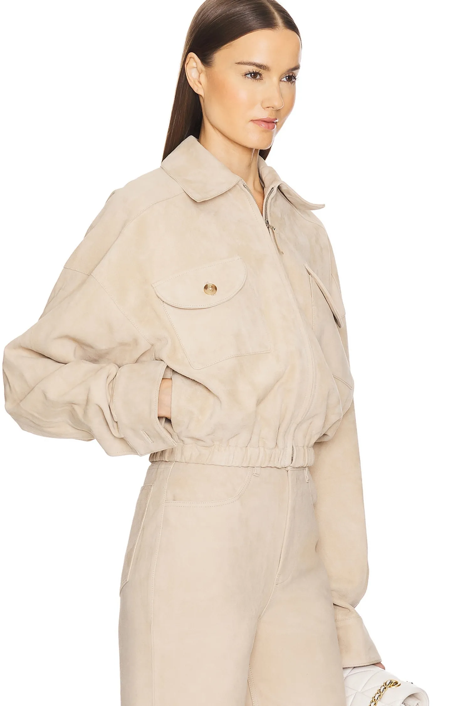 Women Helsa Jackets & Coats>Suede Bomber Jacket