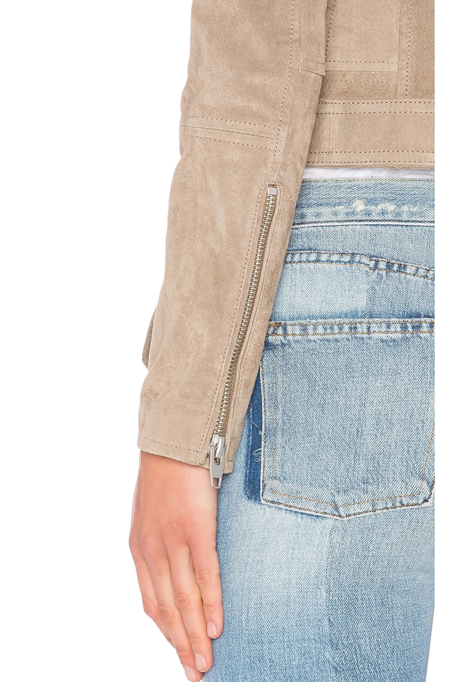 Women BLANKNYC Jackets & Coats>Suede Moto Jacket