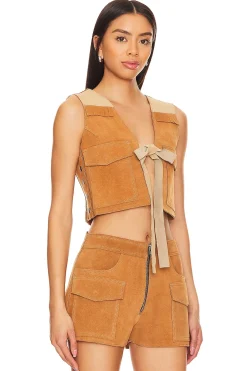 Women Understated Leather Jackets & Coats>Sugar Suede Vest