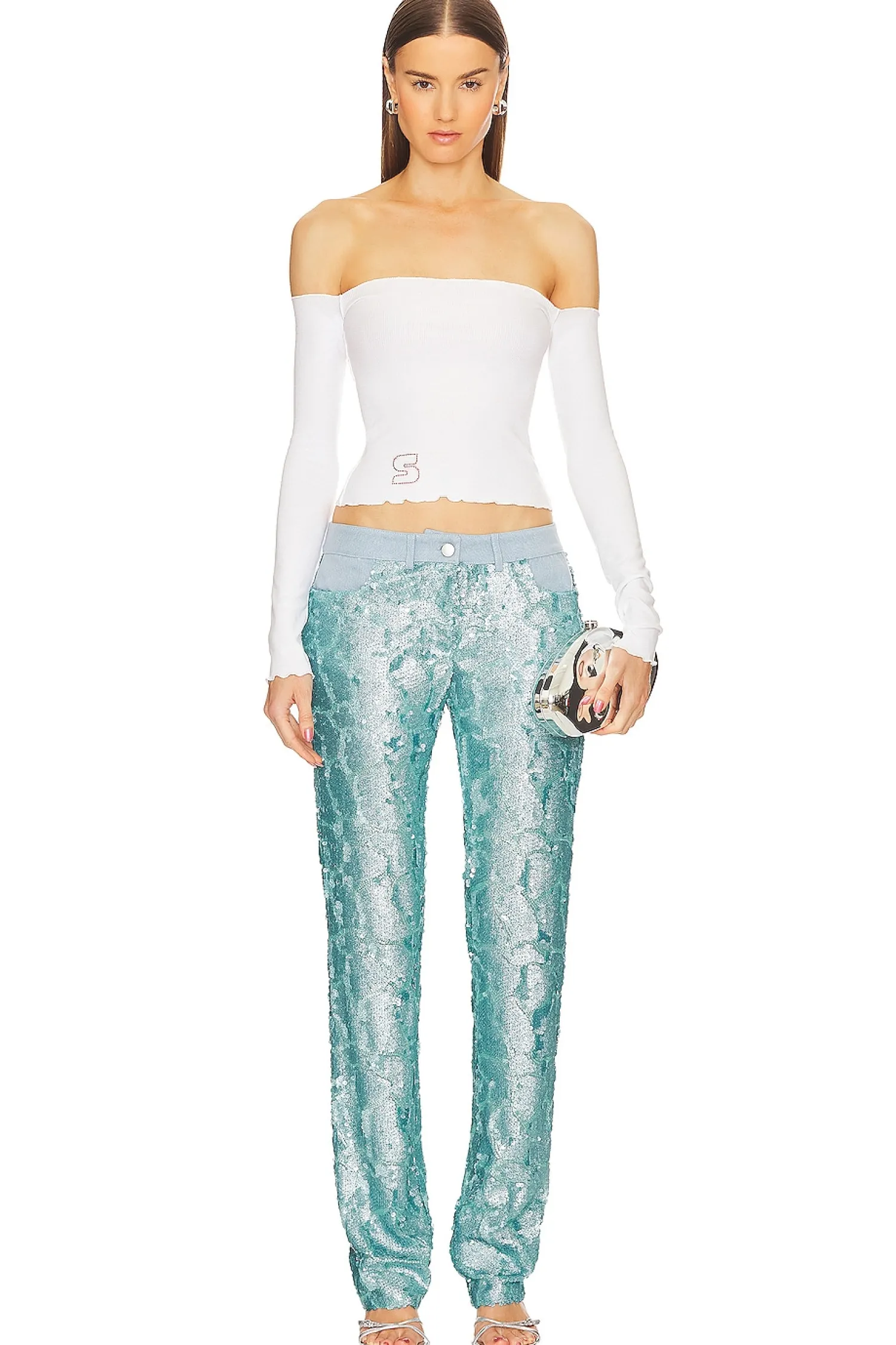 Women SIEDRES Pants>Sun Sequined Low Rise Pants
