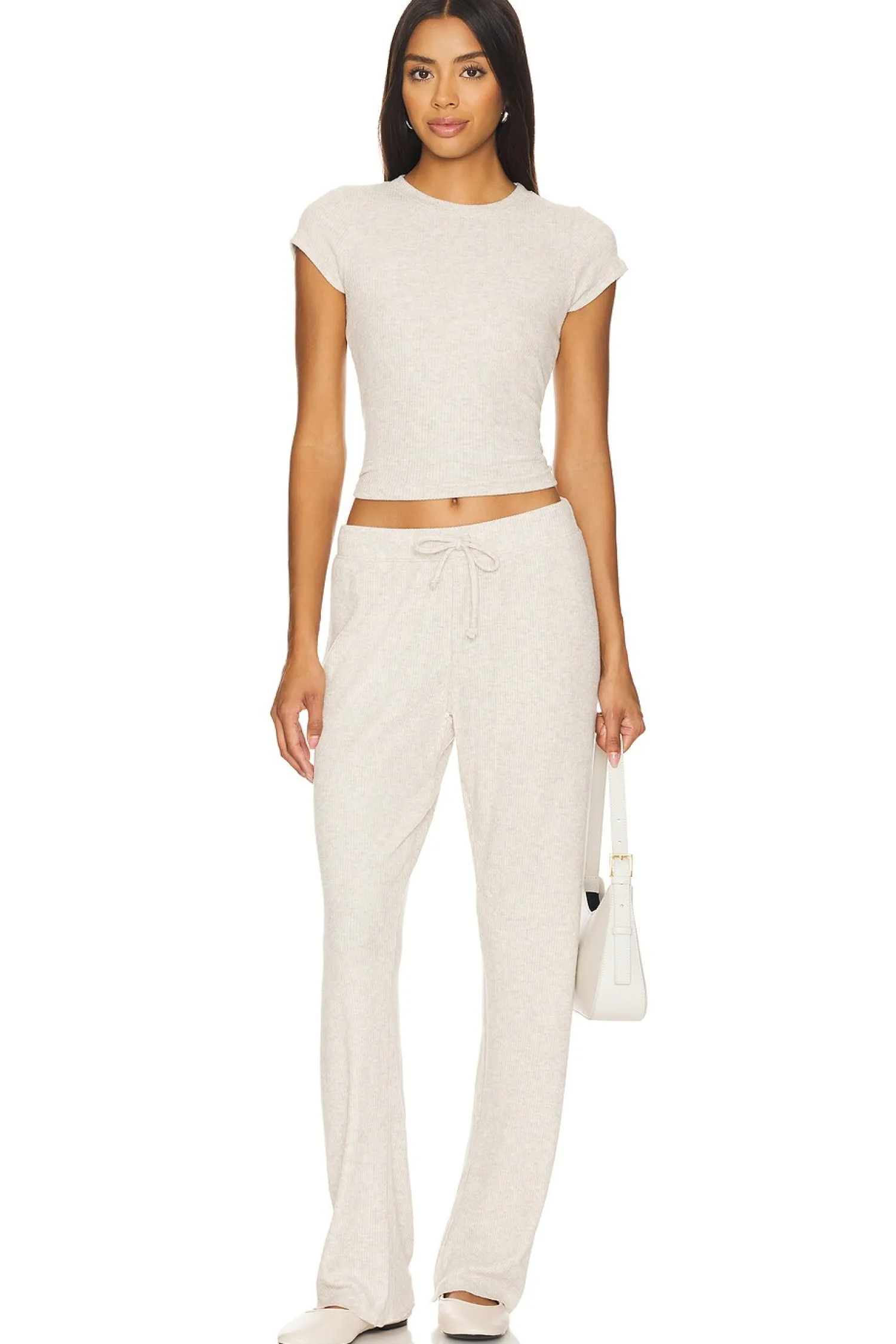 Women perfectwhitetee Pants|Loungewear>Sweater Rib Straight Leg Pant
