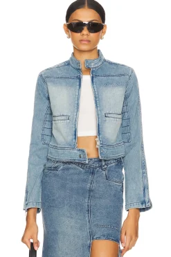 Women House of Sunny Jackets & Coats>Take A Trip Cropped Racing Jacket
