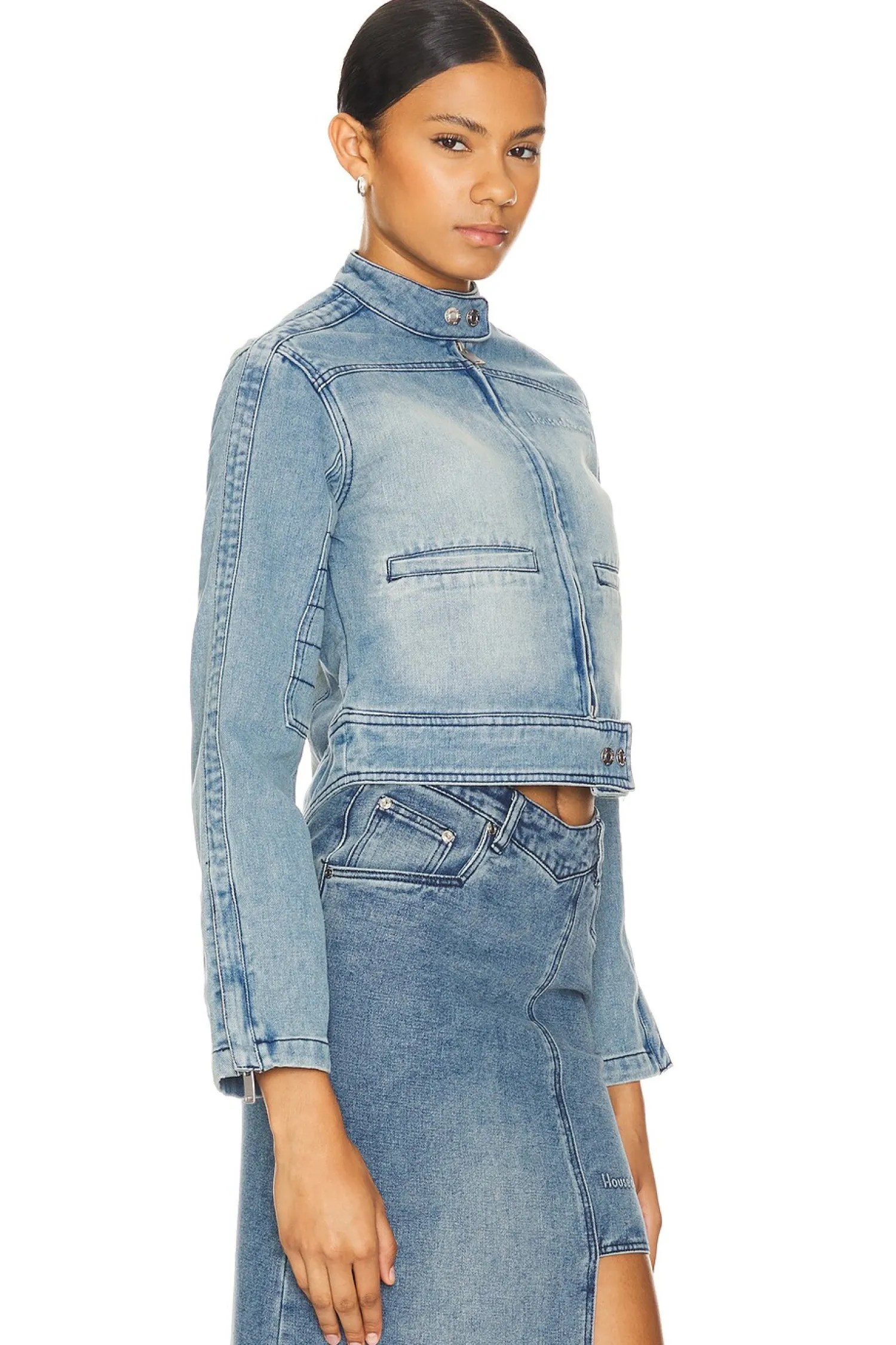 Women House of Sunny Jackets & Coats>Take A Trip Cropped Racing Jacket