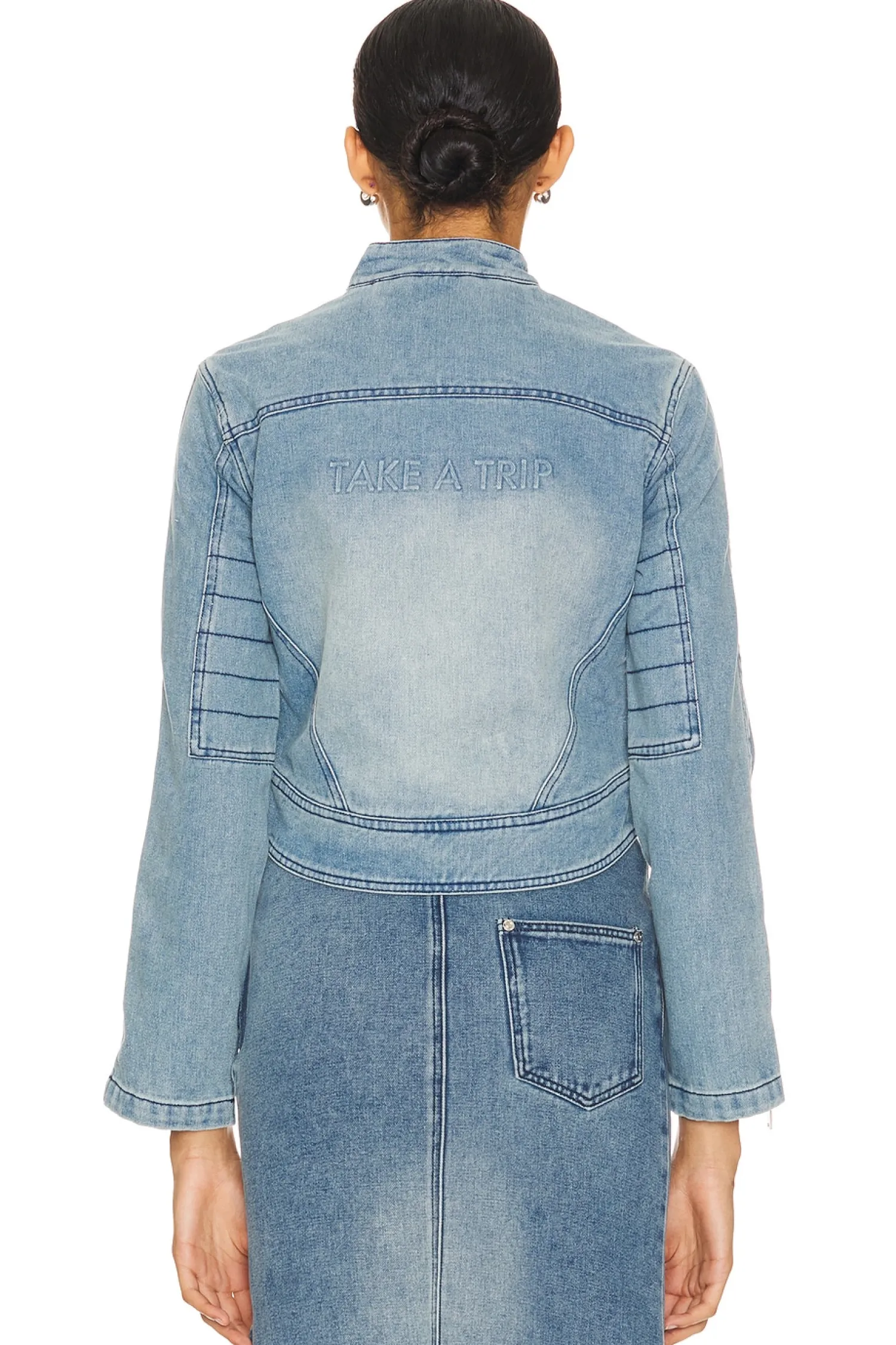 Women House of Sunny Jackets & Coats>Take A Trip Cropped Racing Jacket