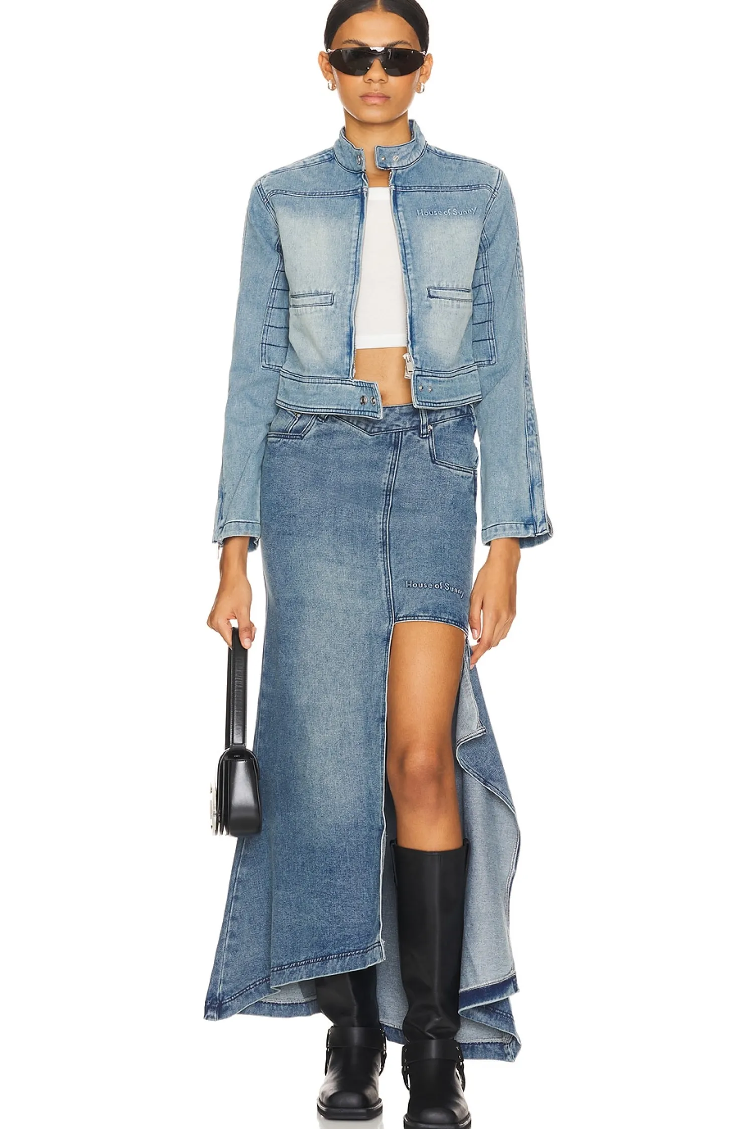 Women House of Sunny Jackets & Coats>Take A Trip Cropped Racing Jacket