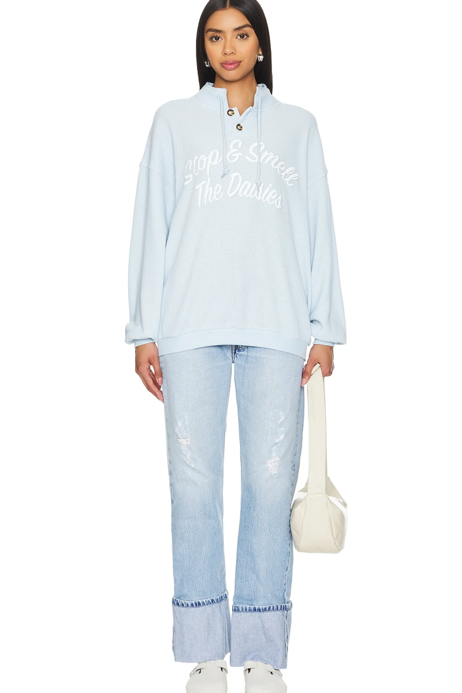 Women Boys Lie Loungewear>Take Time Henley Crewneck