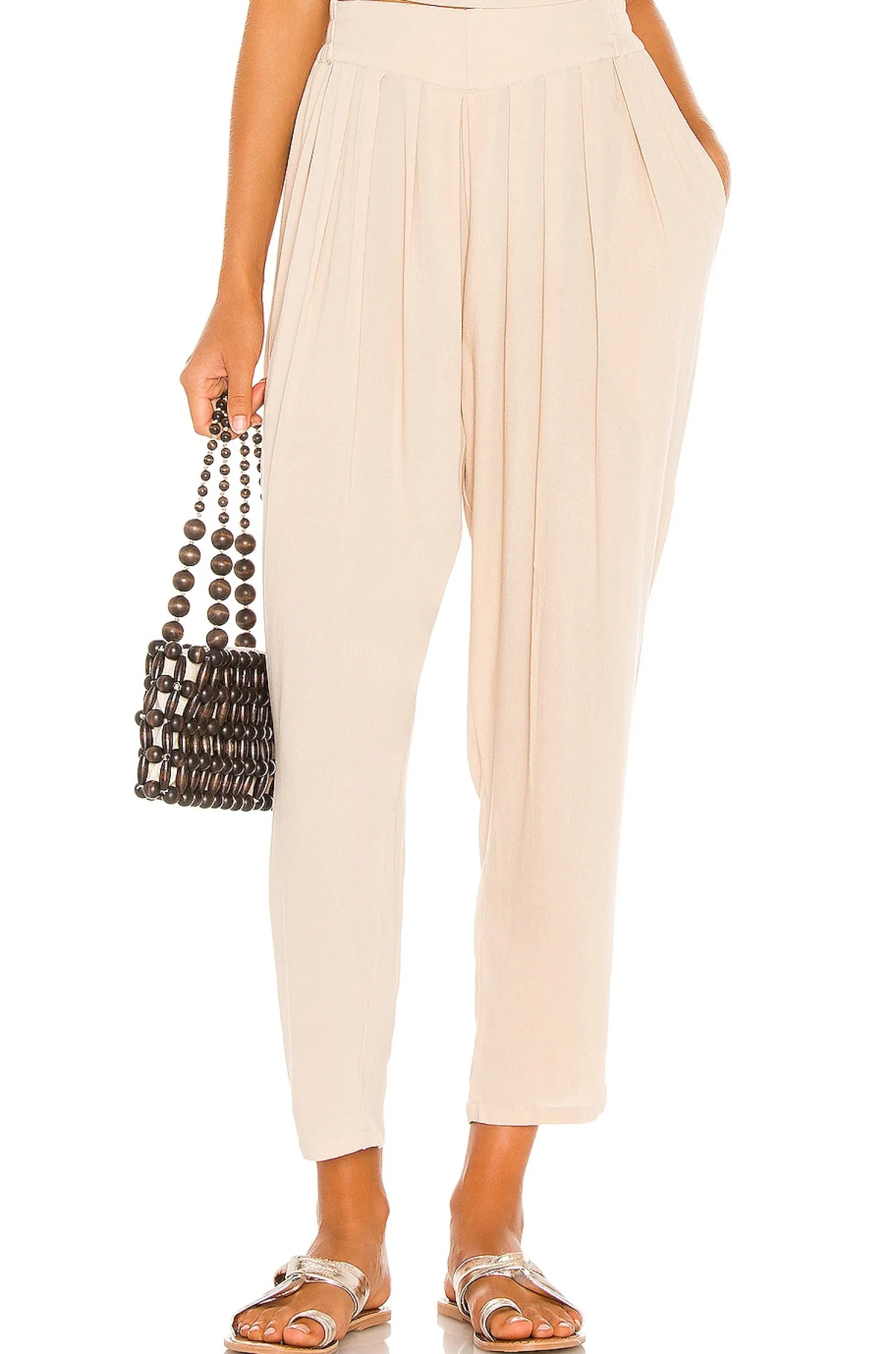 Women Indah Pants>Tanah Solid 80s Pleated Trouser