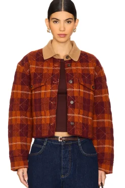 Women Guest In Residence Jackets & Coats>Tartan Cropped Cashmere Jacket