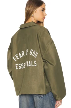 Women Fear of God ESSENTIALS Jackets & Coats>Textured Nylon Trucker Jacket