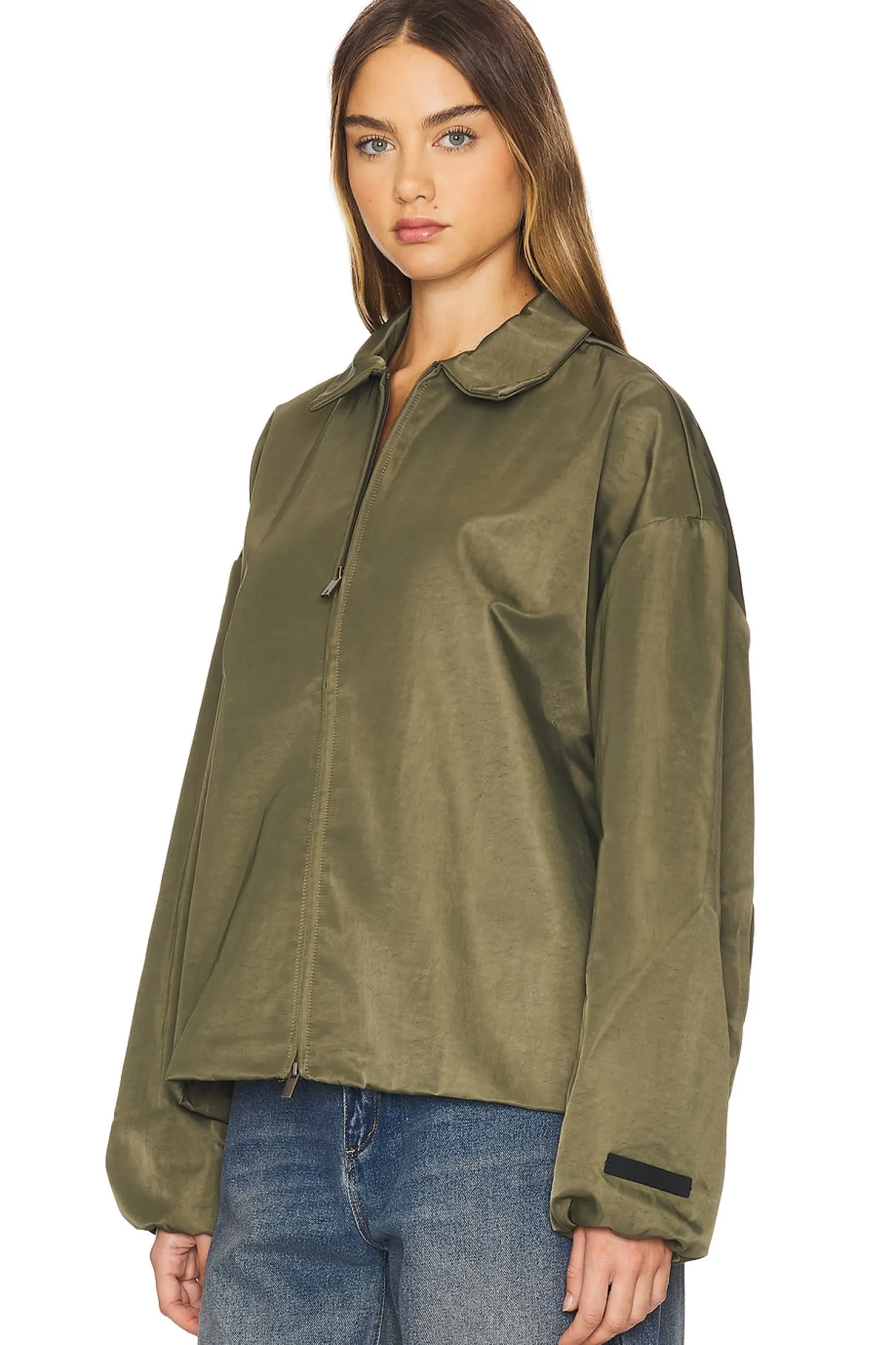 Women Fear of God ESSENTIALS Jackets & Coats>Textured Nylon Trucker Jacket