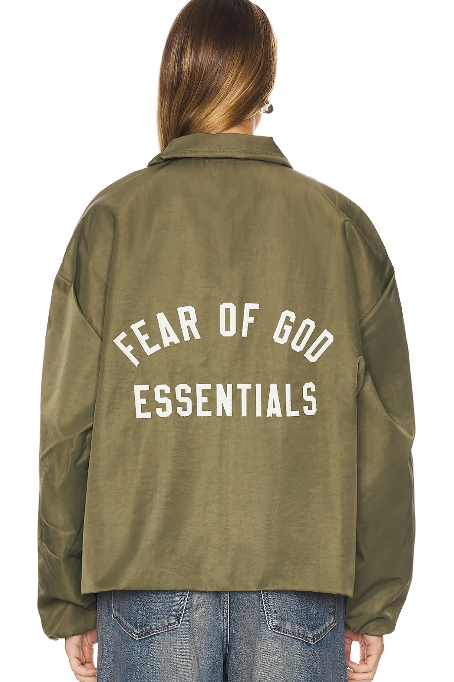 Women Fear of God ESSENTIALS Jackets & Coats>Textured Nylon Trucker Jacket