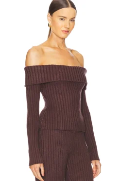 Women GUIZIO Matching Sets>Thalia Rib Off The Shoulder Sweater
