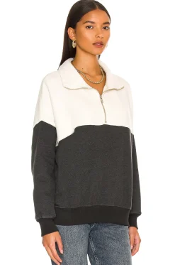 Women The Great Loungewear>The Colorblock Fleece Half-Zip Pullover