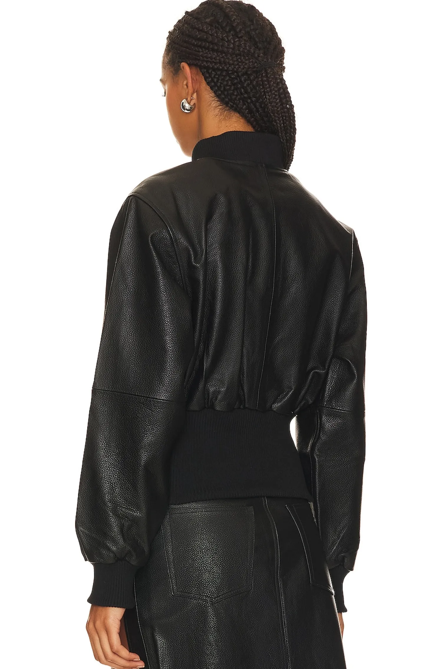 Women GRLFRND Jackets & Coats>The Cropped Leather Bomber