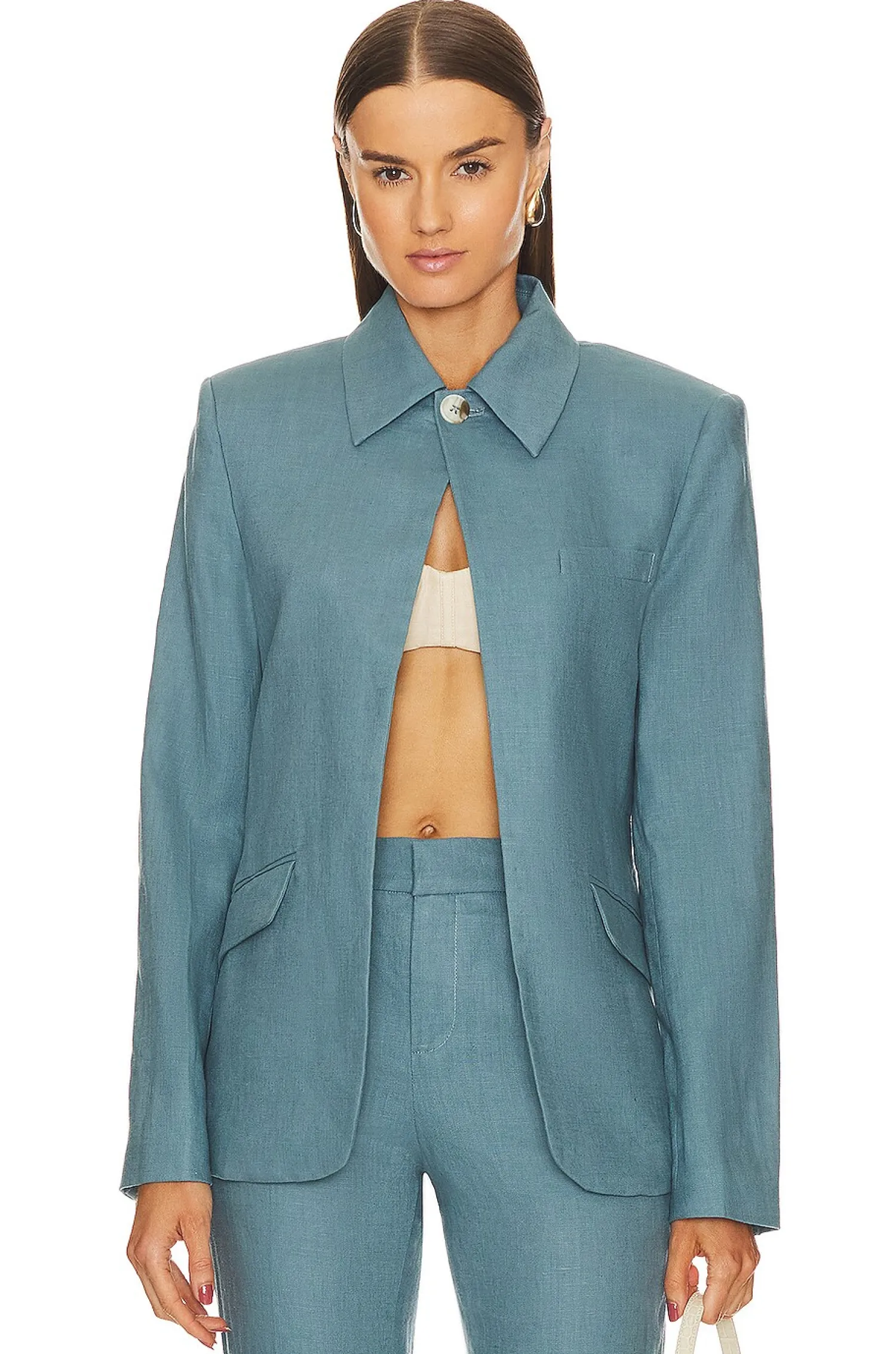 Women GRLFRND Jackets & Coats>The Linen Midway Blazer