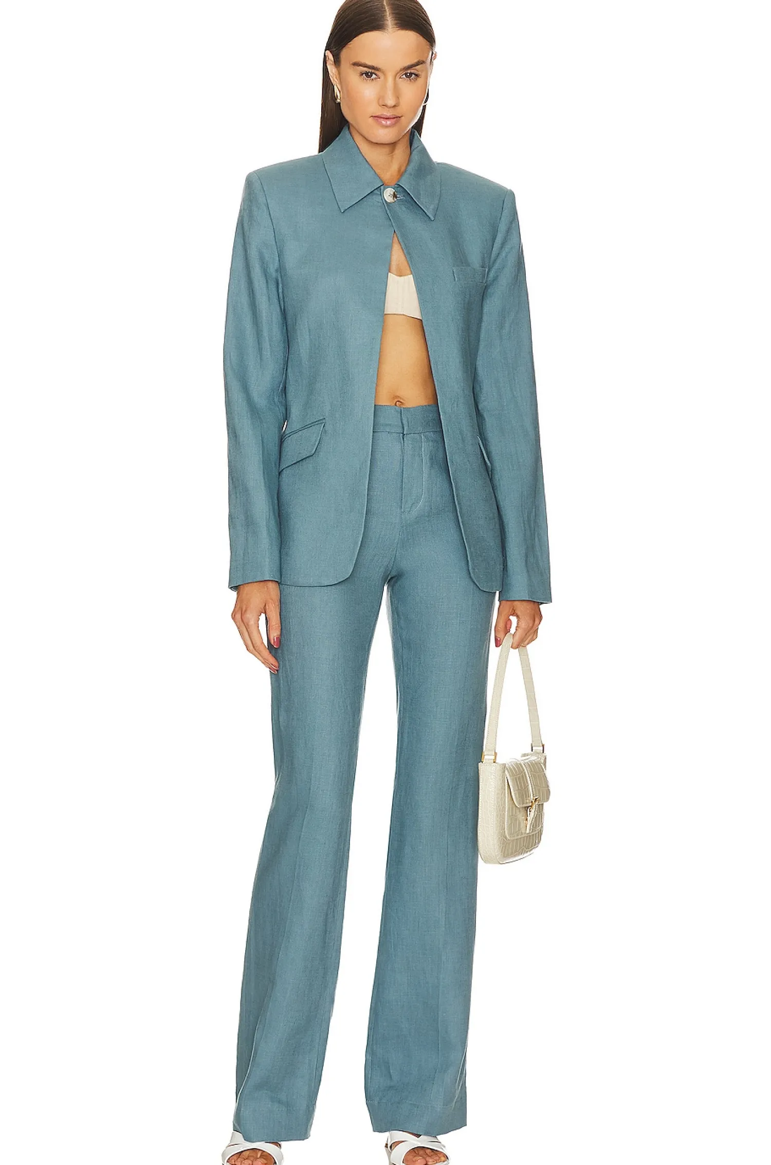 Women GRLFRND Jackets & Coats>The Linen Midway Blazer