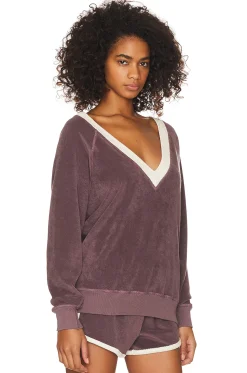 Women The Great Loungewear>The Microterry V-Neck Sweatshirt