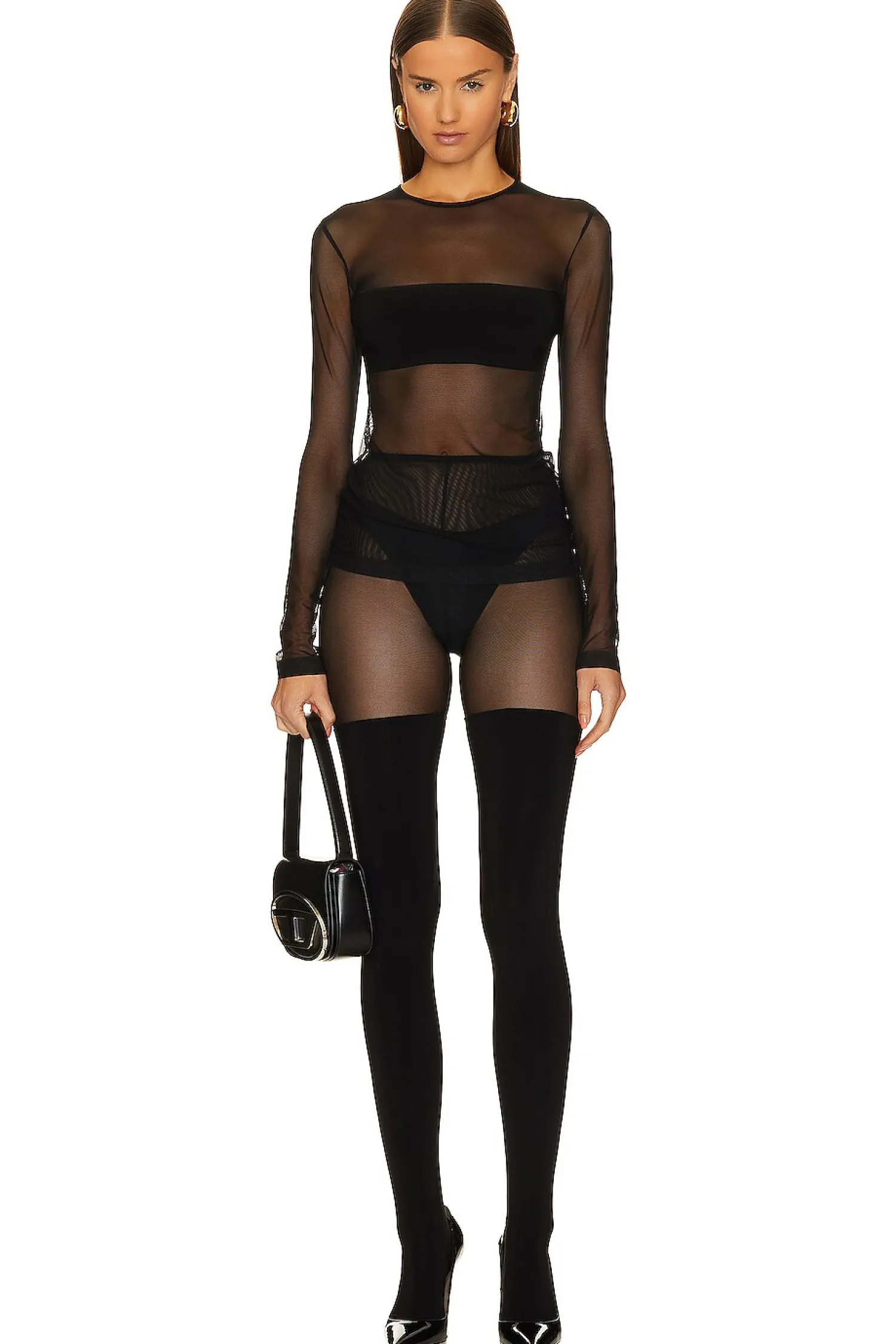 Women Norma Kamali Pants|Lingerie & Sleepwear>Thigh High Spliced Legging With Footsie