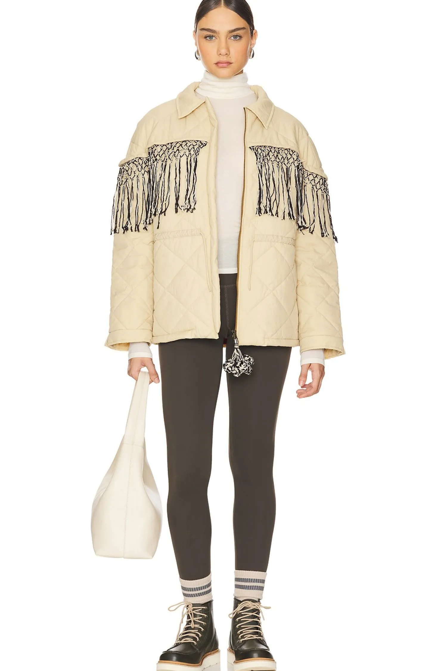 Women Tach Clothing Jackets & Coats>Tiara Puffer With Handknitted Tassels
