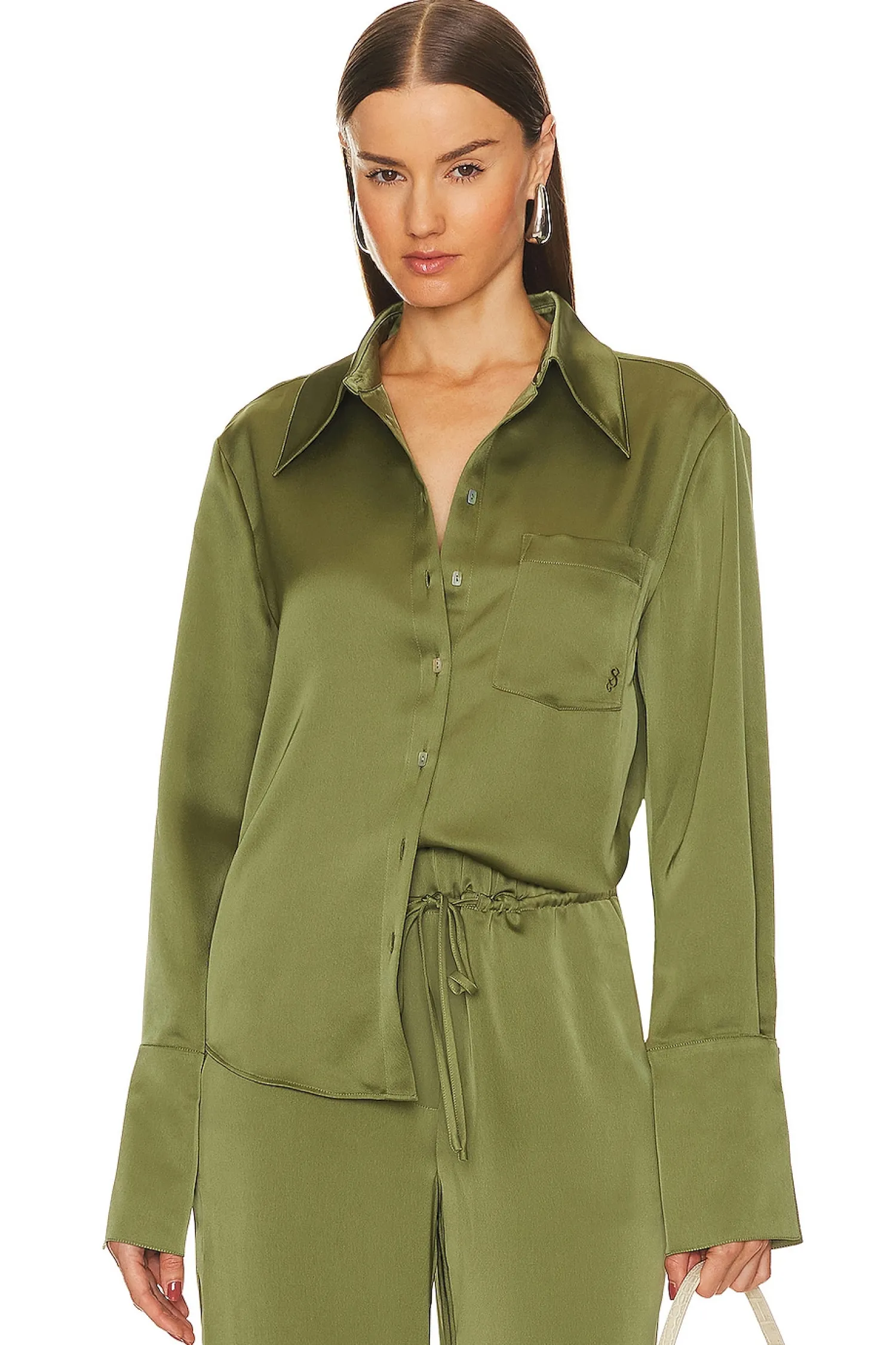 Women Song of Style Matching Sets>Tito Button Down Shirt