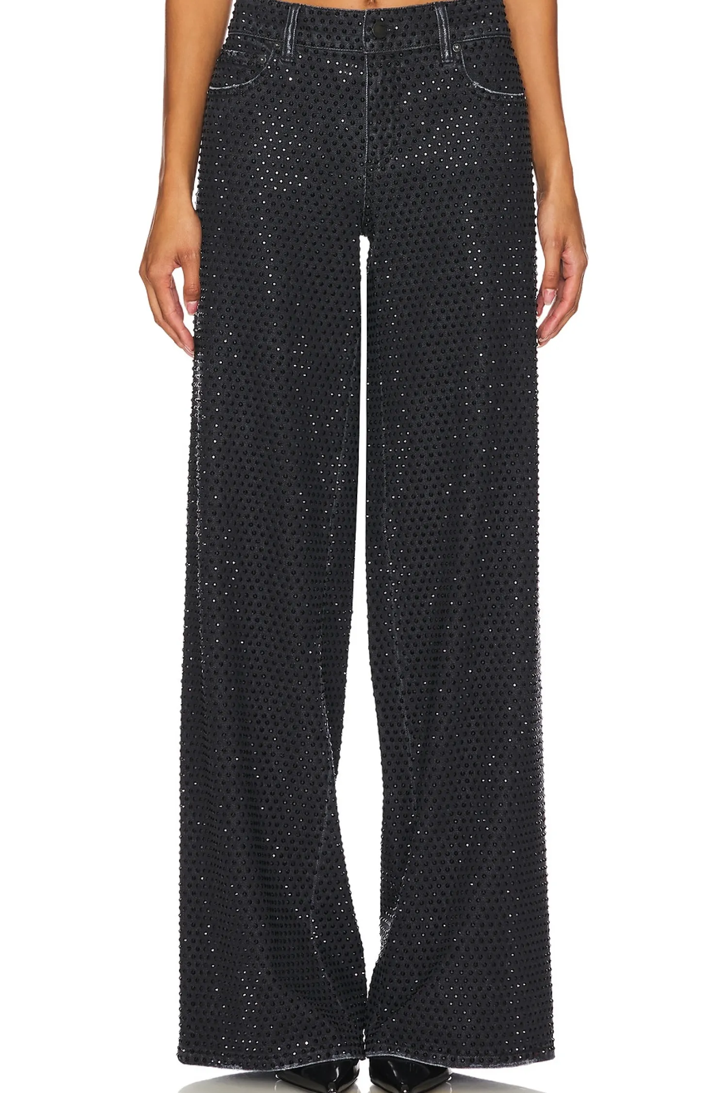Women Alice + Olivia Pants>Trish Embellished Baggy Jean