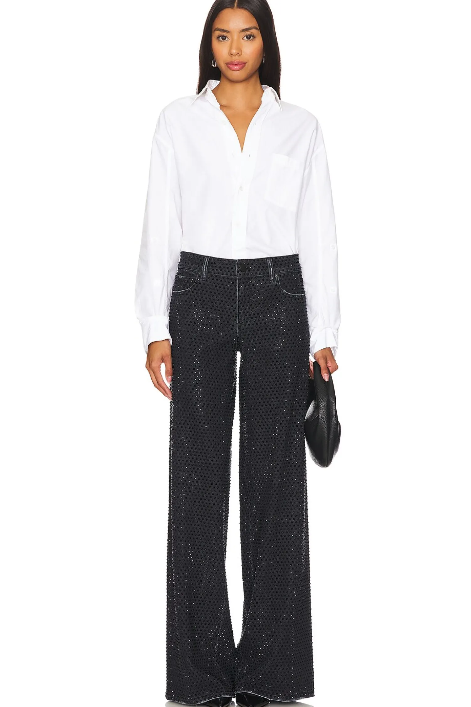 Women Alice + Olivia Pants>Trish Embellished Baggy Jean