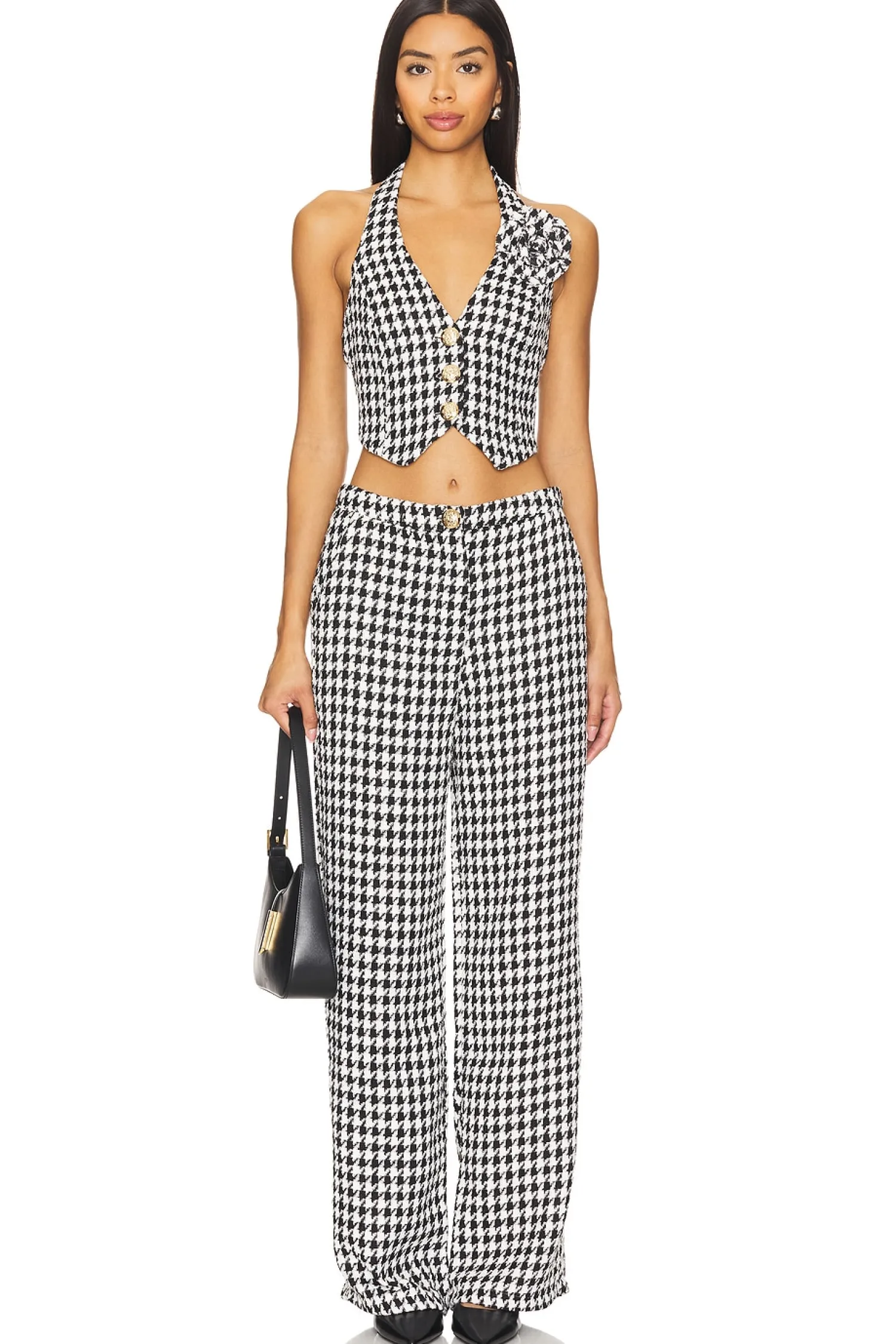 Women SNDYS Matching Sets>Tweed Halter Top