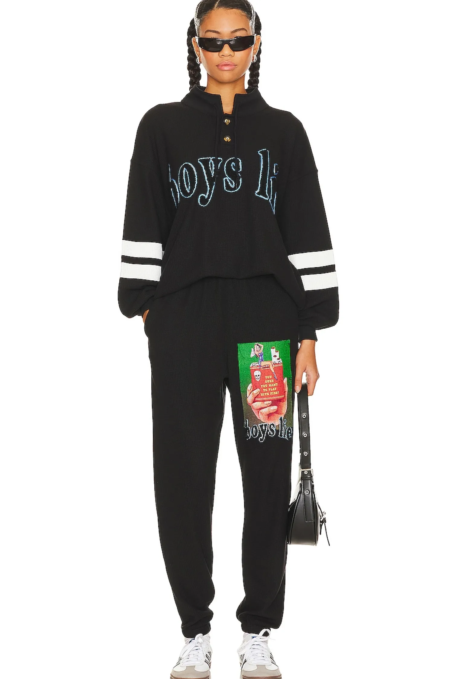 Women Boys Lie Loungewear>Twin Flame Thermal Crewneck
