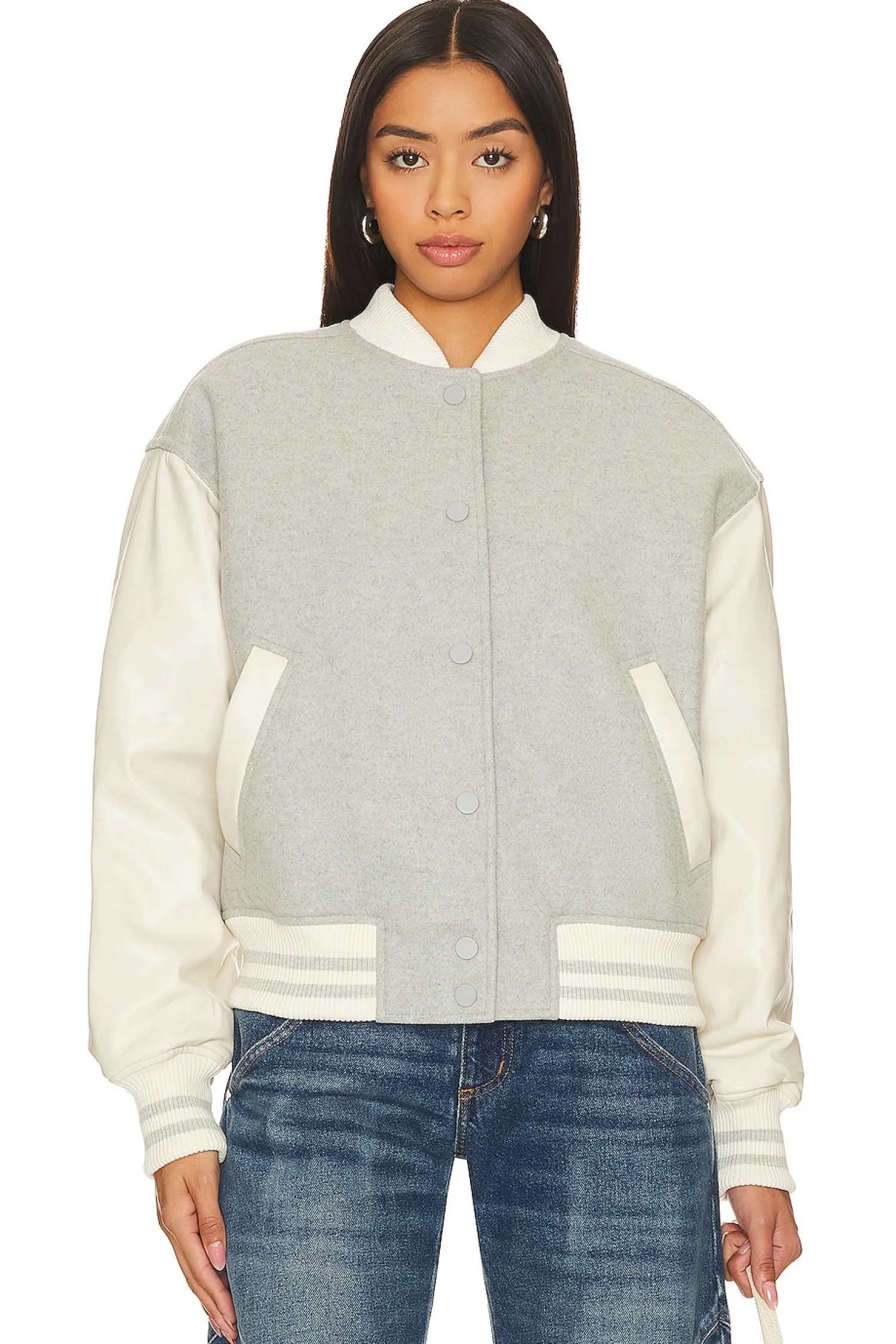 Women Good American Jackets & Coats>Varsity Bomber
