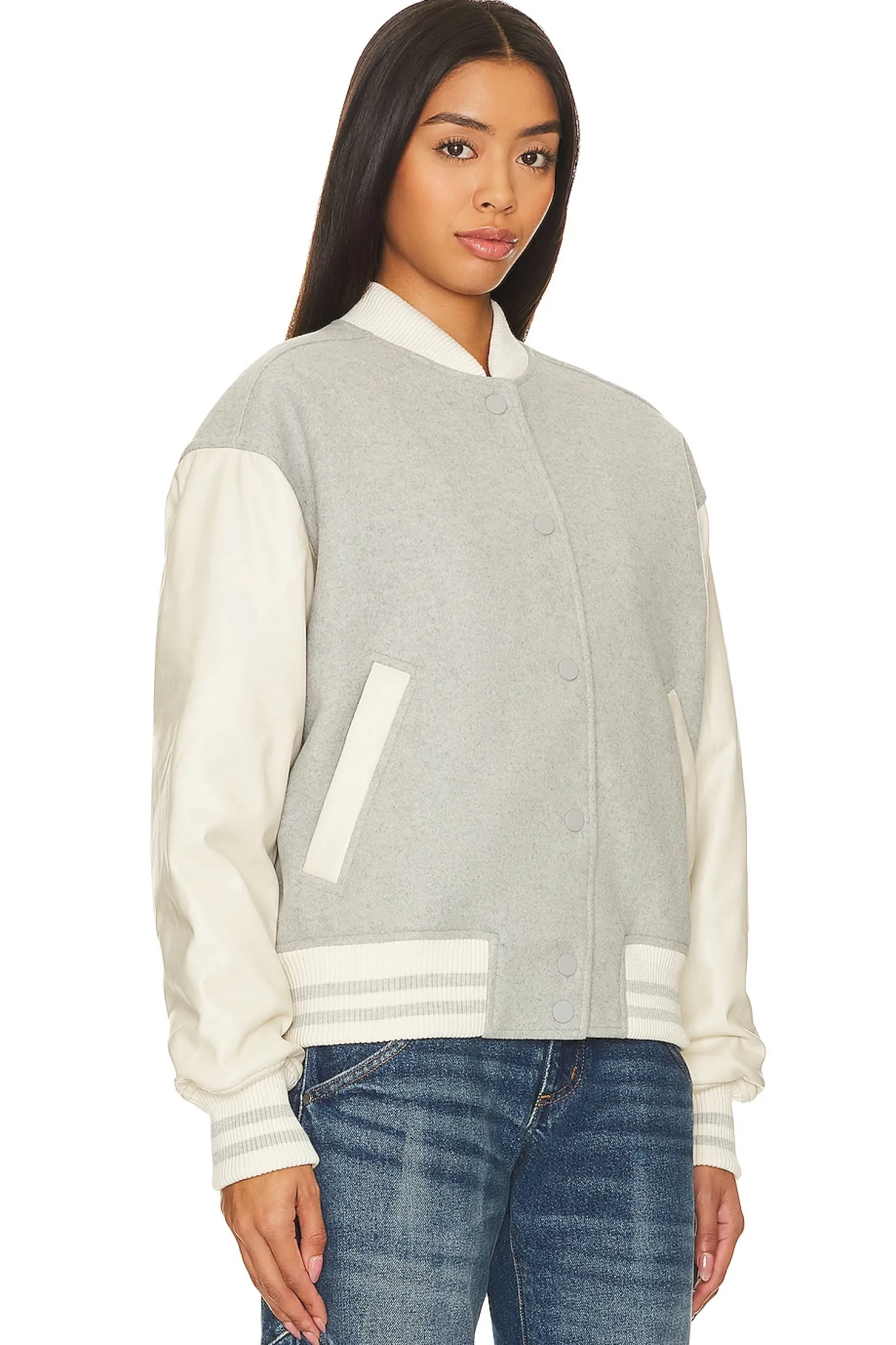 Women Good American Jackets & Coats>Varsity Bomber