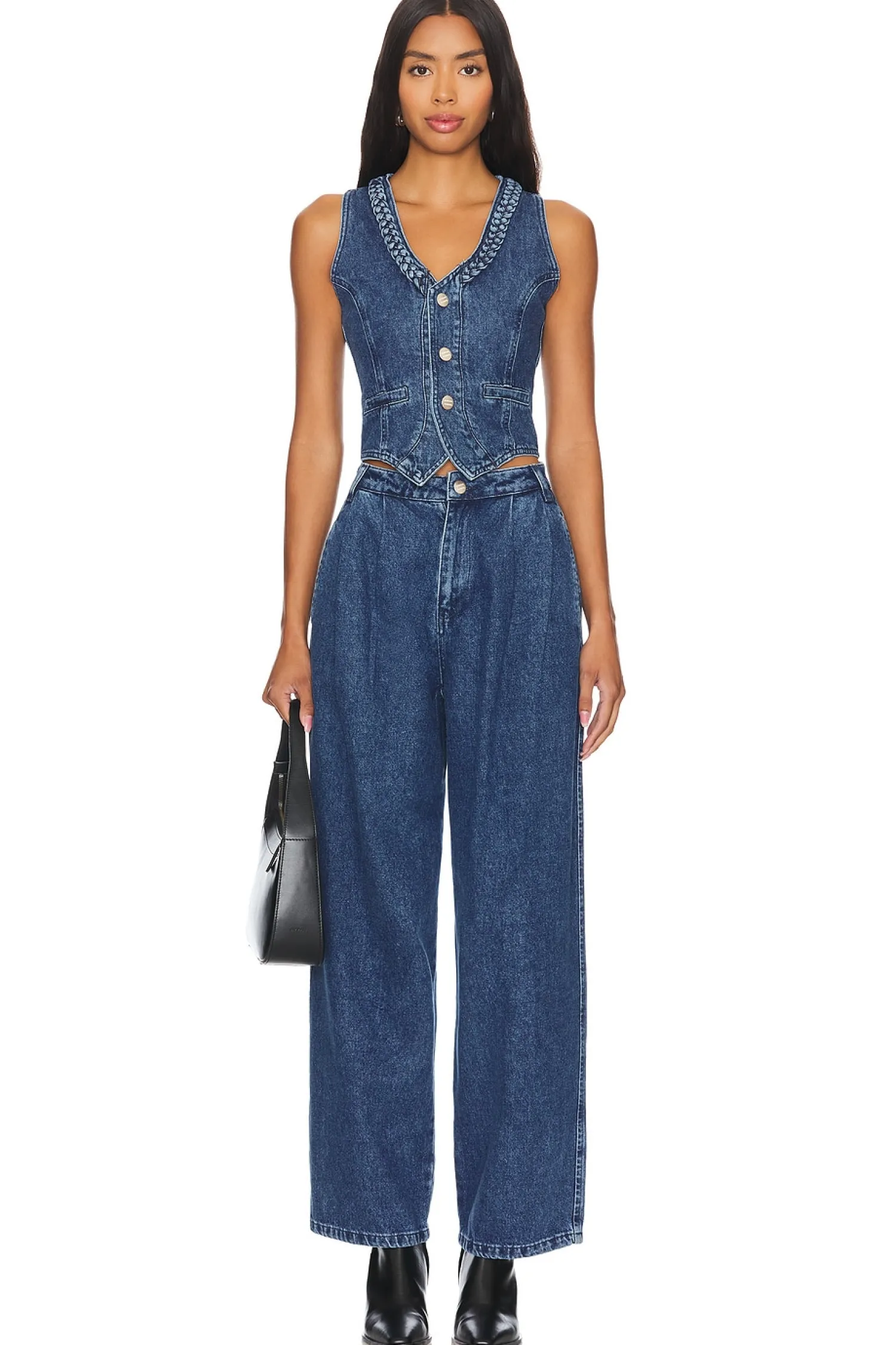 Women Damson Madder Jackets & Coats>Vintage Wash Isla Denim Waistcoat