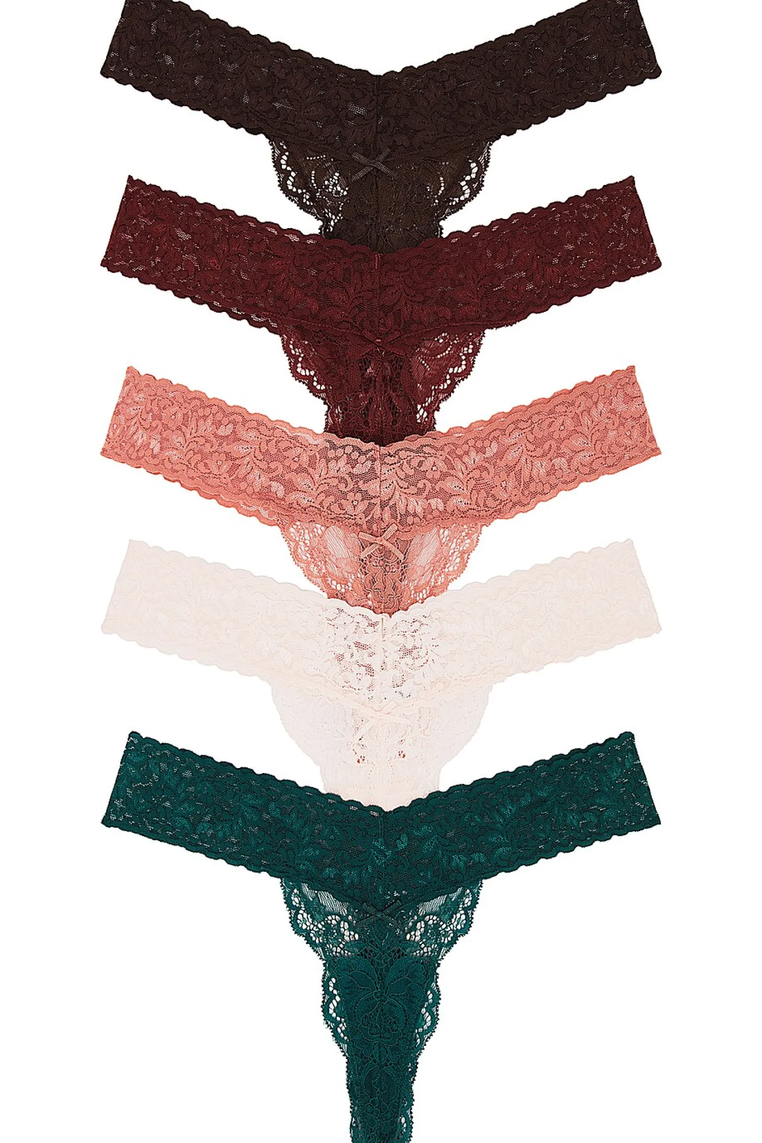 Women Privacy Please Lingerie & Sleepwear>Violet Lace Thong 5 Pack