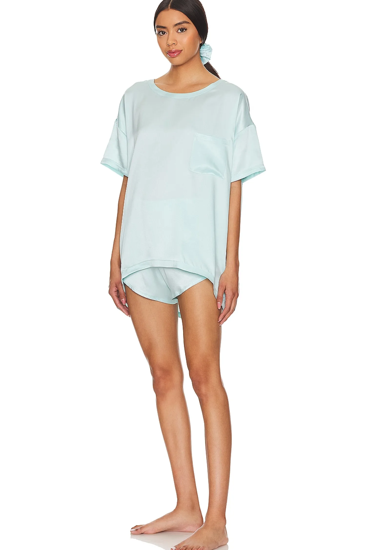Women LUNYA Lingerie & Sleepwear>Washable Silk Tee Set & Washable Silk Scrunchie