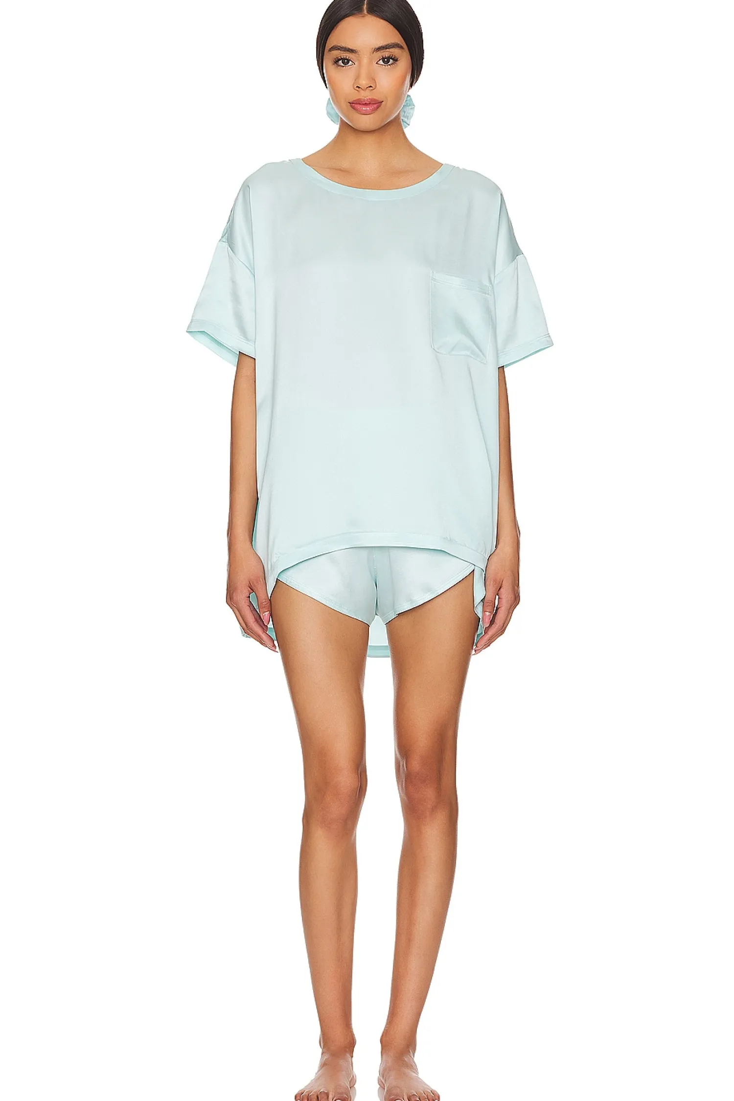 Women LUNYA Lingerie & Sleepwear>Washable Silk Tee Set & Washable Silk Scrunchie