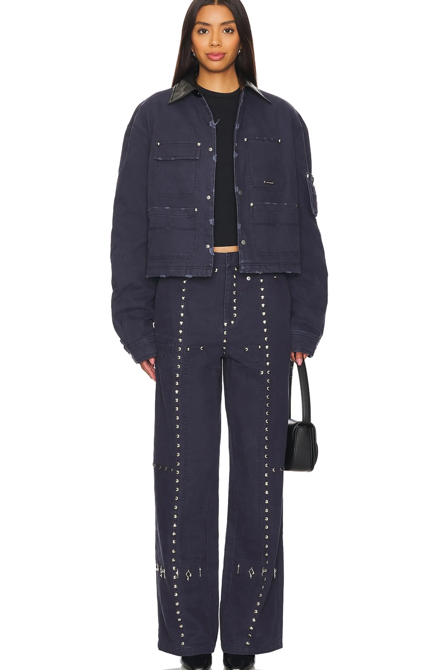 Women PRIVATE POLICY Jackets & Coats>Washed Cotton Quilted Cropped Jacket
