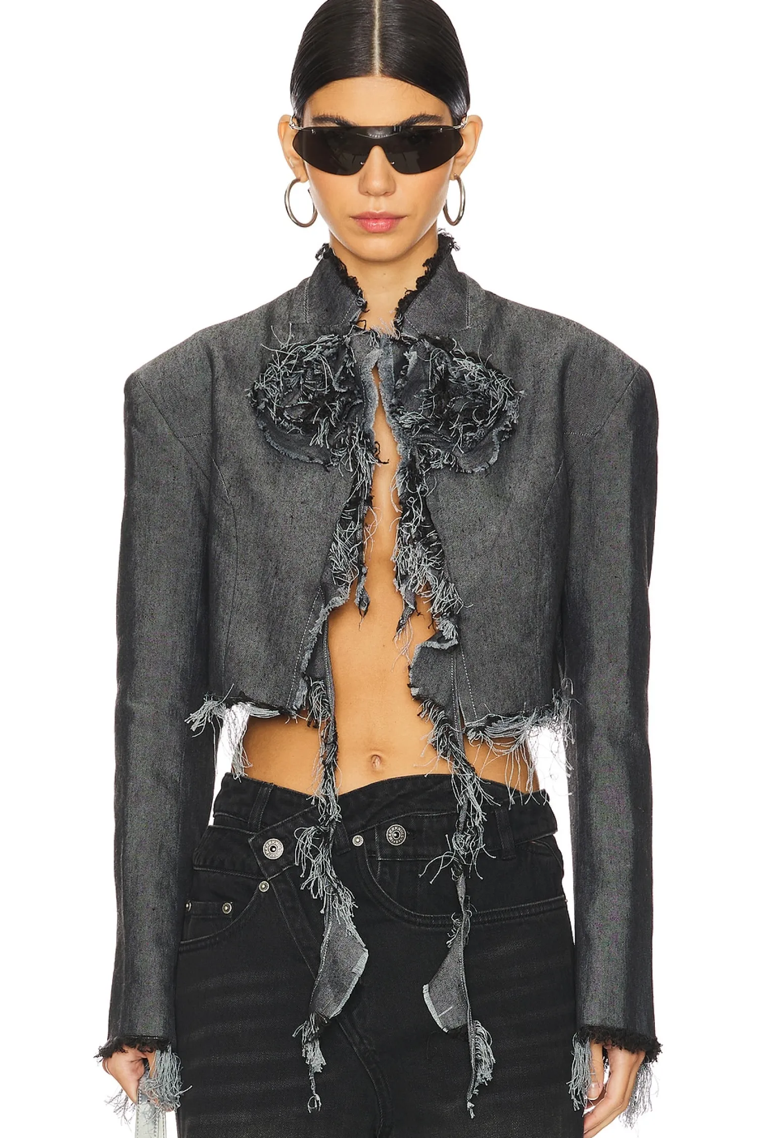 Women MARRKNULL Jackets & Coats>Washed Flower Blazer