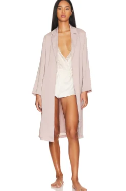 Women Barefoot Dreams Lingerie & Sleepwear>Washed Satin Notch Collar Robe