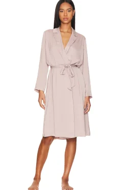 Women Barefoot Dreams Lingerie & Sleepwear>Washed Satin Notch Collar Robe